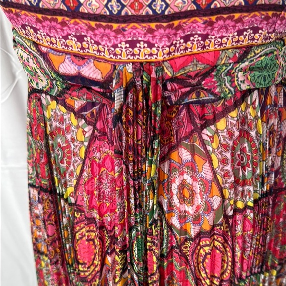 Alice + Olivia Despina Kaleidoscope Maxi Dress Size 0 Boho Pleated Festival Gown - Picture 5 of 10